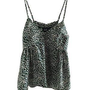 GAP Women's Green and White Spaghetti Strap Top NWT